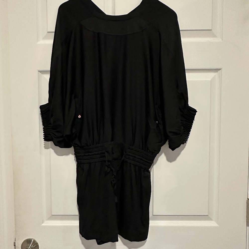 Diane Von Furstenberg Vintage Black Silk Shorts Romper